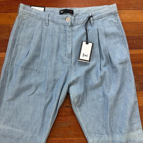 NWT 3x1 Berto Midrise Pleated Trouser, 30x30, NYC Designer - Picture 2 of 11